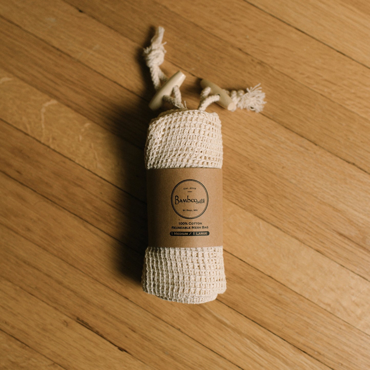 Organic Cotton Mesh Produce Bags - 2 Pack
