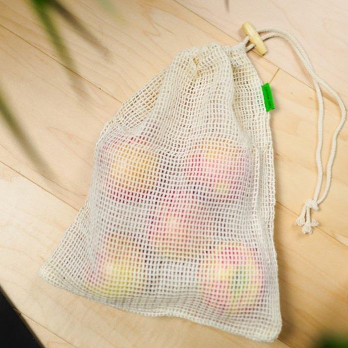 Organic Cotton Mesh Produce Bags - 2 Pack