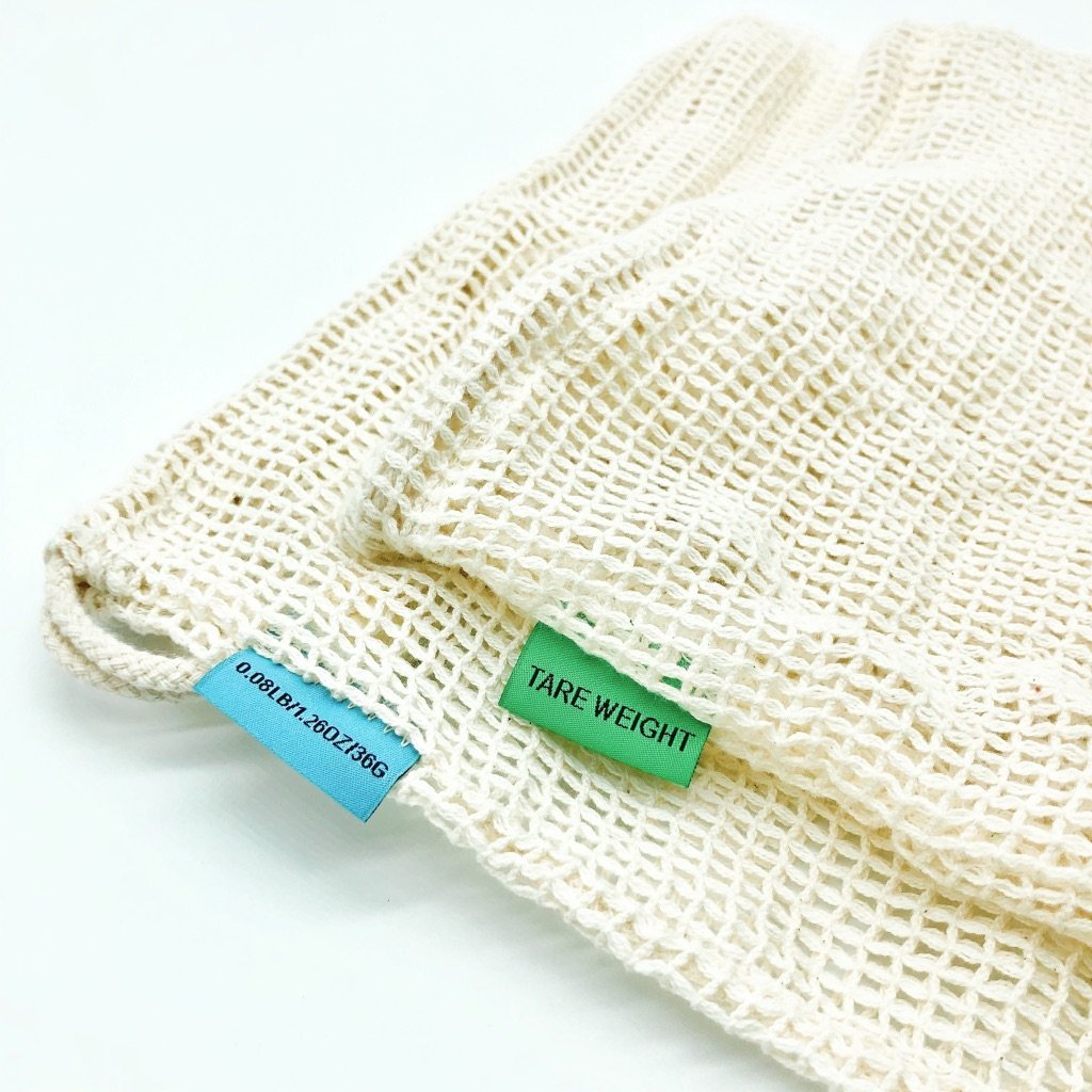 Organic Cotton Mesh Produce Bags - 2 Pack