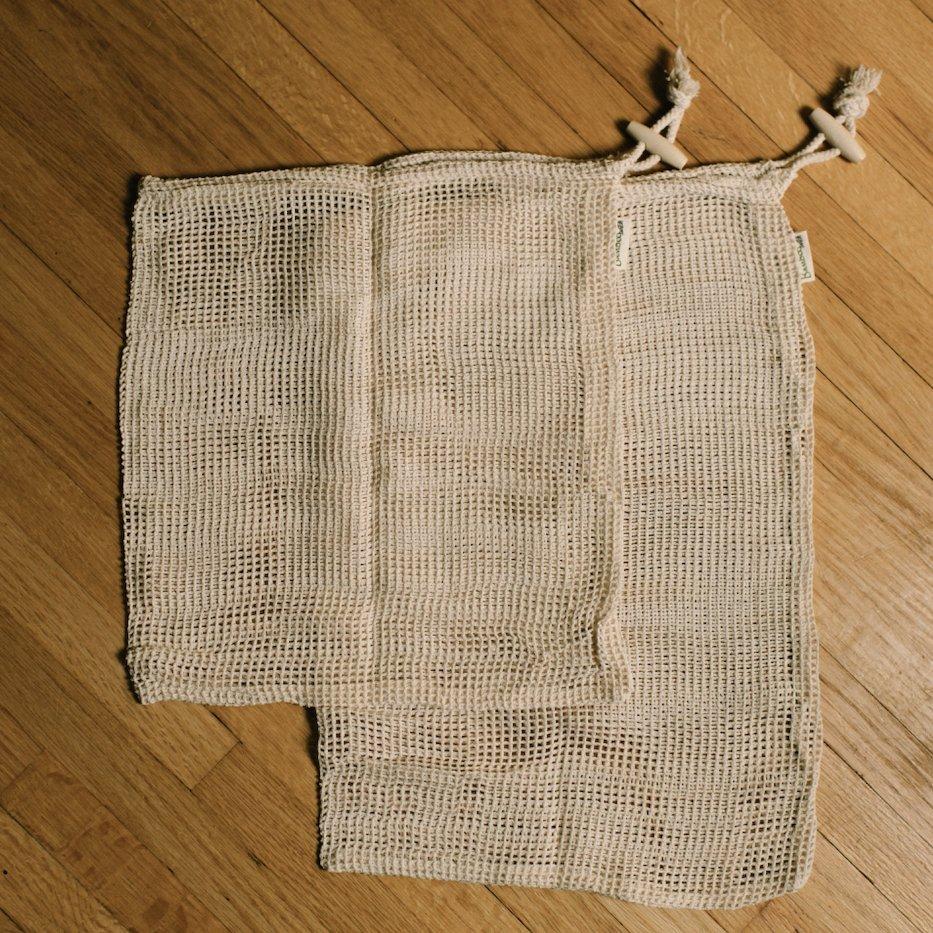 Organic Cotton Mesh Produce Bags - 2 Pack