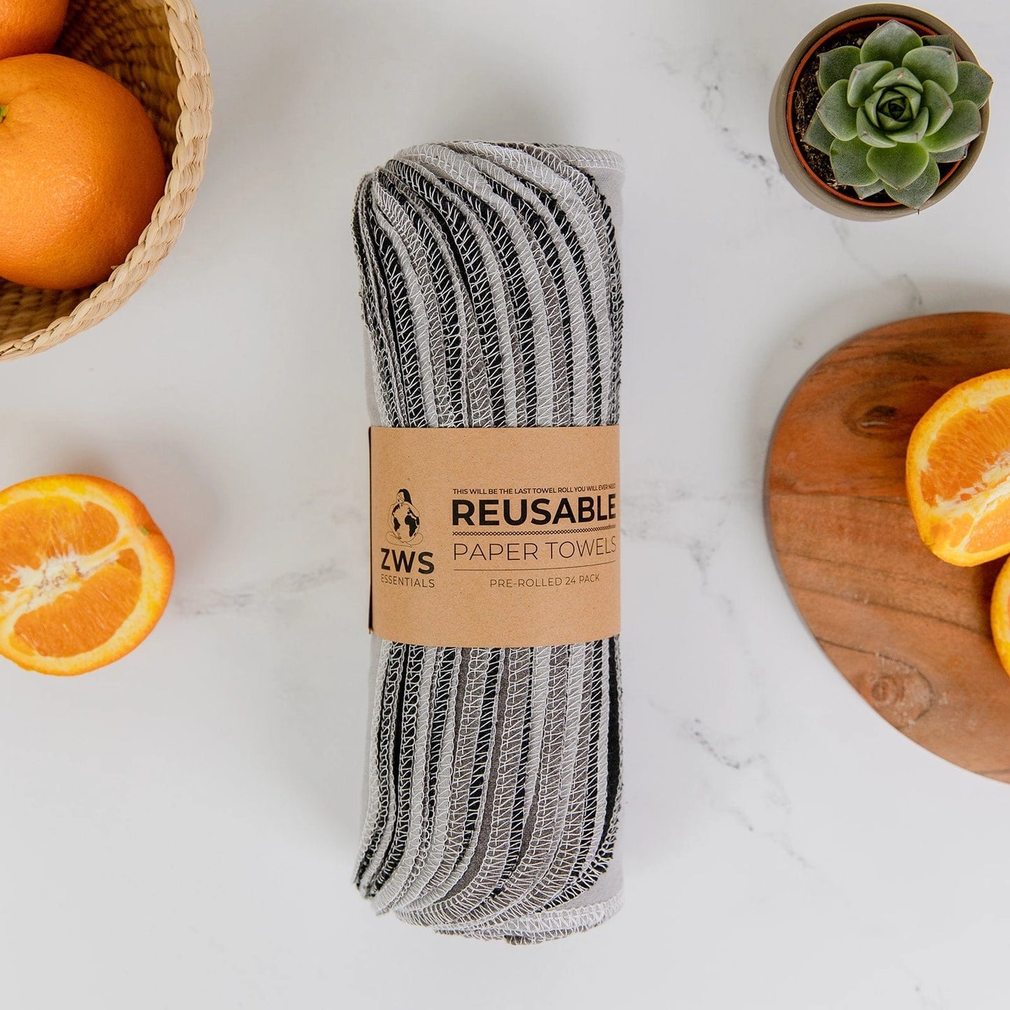 Reusable Non-Paper Towels | Pre-rolled | 24-pack